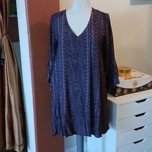 Roper Purple Pattern Asemetric Dress